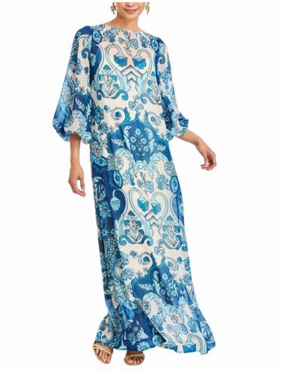 Mestiza Luzon Blue Floral Print Maxi Dress